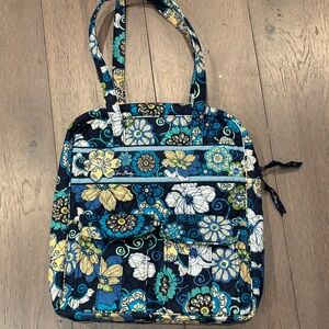Floral Blue and Yellow Tote
